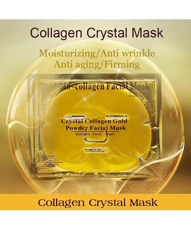 Greenlife Crystal 24K Gold Collagen face 10pcs Masks sheet - Anti Aging Wrinkles Moisturising Blemishes Firming Toning Dark Circles (10 pcs golden facial mask) - Buy Online on SooperMarket.com
