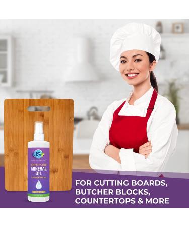 4oz US+ 100% Pure Mineral Oil Spray - Food-Grade for Cutting Boards, Butcher Blocks, Countertops & More - Buy Online on SooperMarket.com