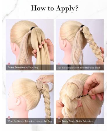 REECHO Long Straight Wrap Around Ponytail Extension - Ginger Brown 34 Inch | Synthetic Hairpieces for Women - Buy Online on SooperMarket.com