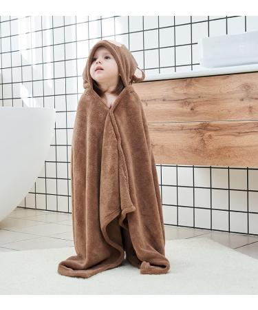 Gneliwm Baby Hooded Bath Towel Swaddle Wrap Blanket Bathrobe Ultra Soft Absorbent Coral Velvet Poncho Shower Towel for Newborn Infant Toddler (Brown Monkey) - Buy Online on SooperMarket.com