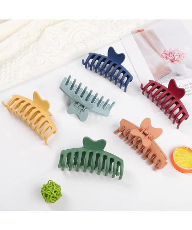 12 Pack Large Butterfly Hair Clips for Women & Girls - Non-slip Matte Banana Clips with Strong Hold - Fashion Hair Accessories - Buy Online on SooperMarket.com