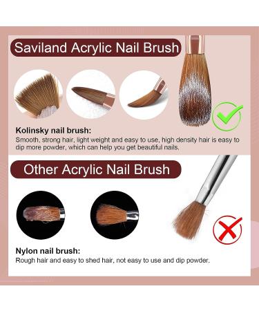 Saviland Size 16 Kolinsky Acrylic Nail Brush - Bronze Gold Handle - For Acrylic Powder - Professional Quality #16 - Buy Online on SooperMarket.com