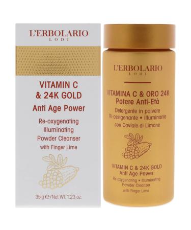 L'Erbolario Vitamin C And 24K Gold Anti-Age Power - Cleanser Face Wash for Oily and Dry Skin - Restores Your Skin s Natural Glow - Daily Facial Cleanser Removes Makeup Sweat and Impurities - 1.23 oz