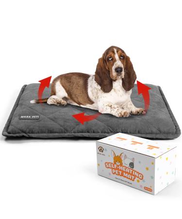 Self Heating Cat Bed Self Warming Cat Bed Ultra Warm Self Heating Cat Pad Self Warming Pet Bed Thermal Cat Pad Removable Cover Outdoor Indoor for Cats and Dogs Large(36x24 In) grey