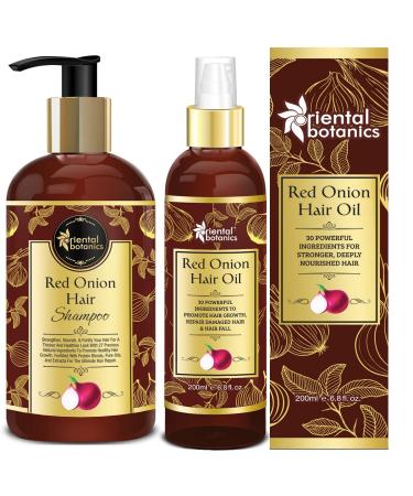 Oriental Botanics Onion Hair Care Combo | Red Onion Hair Shampoo + Red Onion Hair Oil