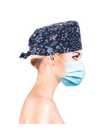 ASTER Scrub Cap Set with Buttons | Adjustable Sweatband Working Caps for Women | Ponytail Pouch Hats | Hair Covers | Ribbon Tie Back Hats for Men | Shower Caps - Buy Online on SooperMarket.com