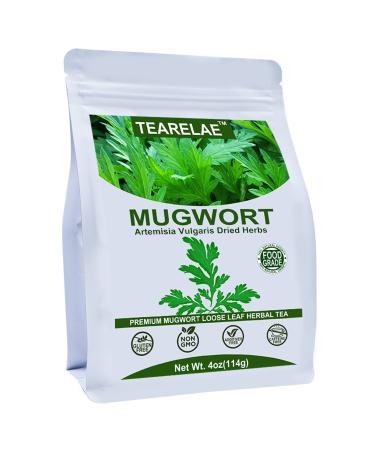 TEARELAE - Natural Mugwort Herb Dried Leaves - 4oz/114g - Mugwort Tea Loose Leaf - Non-GMO  Sulfur-free - 100% Pure Premium Dried Herbs - Help Sleep A Lucid Dream