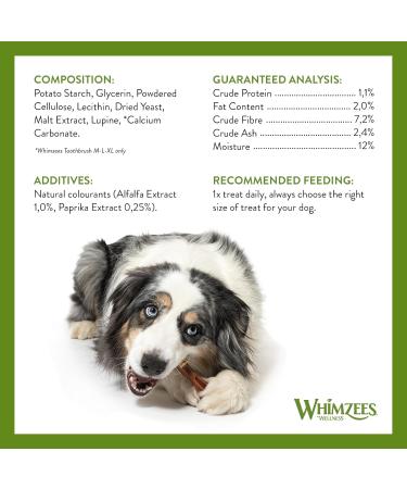 WHIMZEES Wellness Toothbrush Dog Chews for Medium Breeds - 30 Piece Month Box - Buy Online on SooperMarket.com