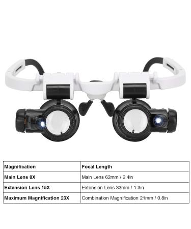 Headband Head Magnifying Glass  Reading Head Loupe  Glasses Magnifier Head Wearing Magnifying Glass with LED Light for Reading Repairing - Buy Online on SooperMarket.com