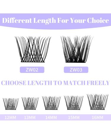 Individual Eyelashes Cluster 0.07mm D Curl 12-16mm Mixed | Soft & Wispy DIY Lash Extensions - Buy Online on SooperMarket.com