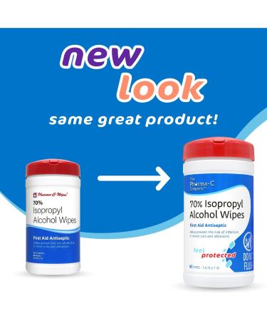 Pharma-C-Wipes 70% Isopropyl Alcohol Wipes (40 Wipes per Canister) - Made in the USA - Buy Online on SooperMarket.com