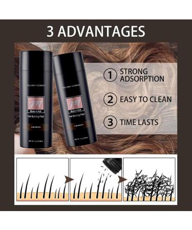 Hair Fibres for Thinning Hair - Dark Brown Professional Quality | Hair Thickening Powder & Fibers for Instant Concealment of Hair Loss - Buy Online on SooperMarket.com