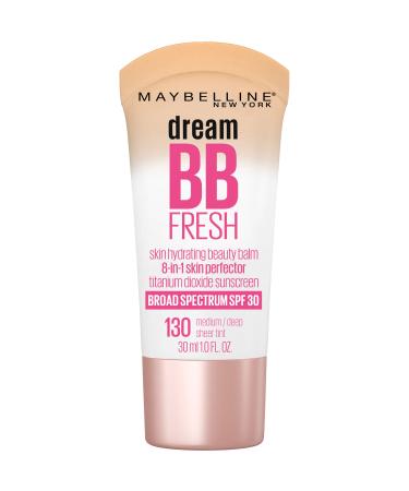 Maybelline Dream Fresh Skin Hydrating BB cream, 8-in-1 Skin Perfecting Beauty Balm with Broad Spectrum SPF 30, Sheer Tint Coverage, Oil-Free, Medium/Deep, 1 Fl Oz