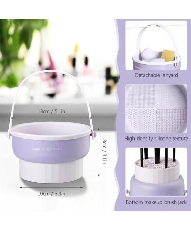3 in 1 Silicone Makeup Brush Cleaner Bowl - Drying Holder & Cleaning Mat Tool for Cosmetic Brushes | International Shipping Available - Buy Online on SooperMarket.com