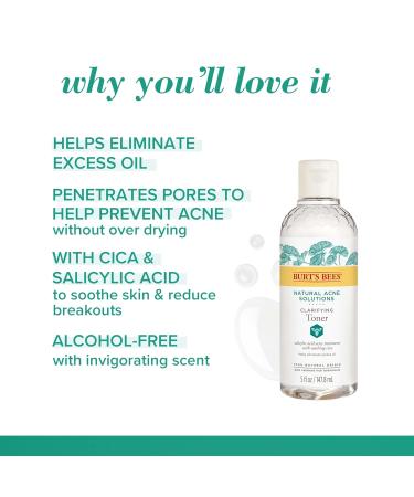 Burt's Bees Natural Acne Solutions Clarifying Toner - Salicylic Acid Facial Toner for Acne-Prone Skin | 100% Natural Skin Care | 5 fl. oz - Buy Online on SooperMarket.com