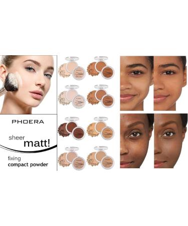 AQUAPURITY PHOERA Sheer Matte Fixing Powder Makeup Base - Long Lasting Foundation Compact with Vitamin E (205 Golden Beige) - Buy Online on SooperMarket.com