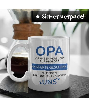Unique Grandma & Grandpa Gift Set with Spoons | Ceramic Cups & Spoons | Perfect Christmas Gifts | 330ml Red & Blue Set - Buy Online on SooperMarket.com