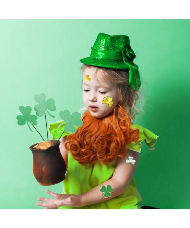 64 PCS St Patrick's Day Glitter Shamrock Temporary Tattoos - Partywind Metallic Face Stickers for Women, Men, Kids - Saint Patrick's Day Decorations & Party Favors (2 Sheets) - Buy Online on SooperMarket.com