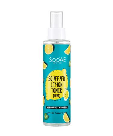 Soo'AE Squeezed Lemon Toner Mist - Facial Toner with Vitamin C Lemon Extract Hyaluronic Acid to Hydrating and Tone Skin Alcohol-Free Oil-Free Astringent Great for Oily/Combination/Acne Prone Skin