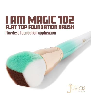 Juvia's Place I Am Magic 102 Flat Top Foundation Brush - Flawless Makeup Blending Tool for Face & Body | Soft Dense Full Coverage Brush for Liquid Powder Cream & Blush - Travel Friendly - Buy Online on SooperMarket.com