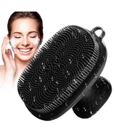 Soft Silicone Face Scrubber 2.6x2.6" Manual Face Scrubber Exfoliator Waterproof Facial Cleansing Brush Non Slip Face Brush with Handle Silicone Body Scrubber
