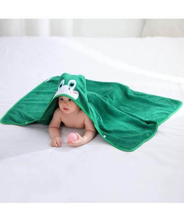 Bamboo Hooded Baby Bath Towel | Toddler Wearable Blanket | Dinosaur Bathrobe - Large Size 75x100cm - Buy Online on SooperMarket.com