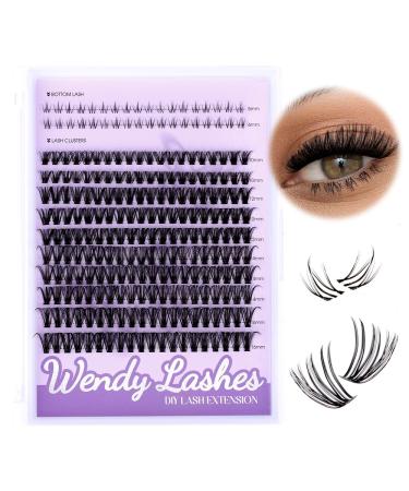 WENDY Lashes Clusters Multi-Type DIY Eyelash Extension - Lash Clusters D Curl 40D & Bottom Lashes Black Cluster Eyelash Extensions Wispy Soft Individual Lashes Suitable for Beginners 10-16 MM Bottom+40D-10-16