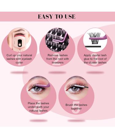 192 Pcs Lash Clusters 2 Styles Mixed Cluster Lashes DIY Eyelash Extensions Eyelash Cluster Extension DIY Individual Lashes Super Thin Band Soft and Easy to Wear (Into You-01+Into You-02 D-Mix) 8-16mix(192PCS)D Curl Into You-01+Into You-02 - Buy Online on SooperMarket.com