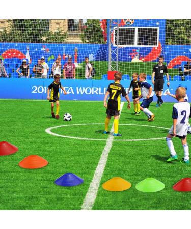 Faxco 50 Pcs Soccer Cones with Holder - Field Cone Markers for Football Training - Outdoor Sports Games Supplies (5 Colors) - Buy Online on SooperMarket.com