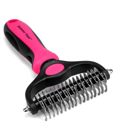 Maxpower Planet Hund- und Katzenbr ste - gentle sub -wool brush for long -haired animals - double -sided dog comb & cat kamm in pink pink large