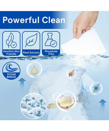 Eco-Friendly Laundry Detergent Sheets - Ocean Breeze Scent 180 Loads Portable & Space-Saving for Travel - Buy Online on SooperMarket.com