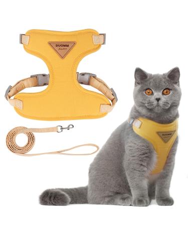 Cat dishes adjustable cat dishes Breaking -safe cat dishes with a leash break -out premium puppy dishes with soft adjustable chest harness yellow s