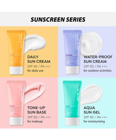 A'PIEU Pure Block Daily Sunscreen Cream SPF45/PA+++ 50ml - Non-Greasy Korean Sunscreen | Reef Safe Formula for Daily Use - 1.69 Fl Oz - Buy Online on SooperMarket.com