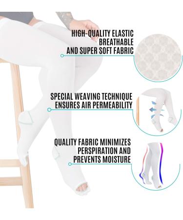 Invera Anti-Embolism Compression Stockings - Thigh High Unisex Ted Tube Socks 15-20mmHg Moderate Level XL | International Shipping - Buy Online on SooperMarket.com