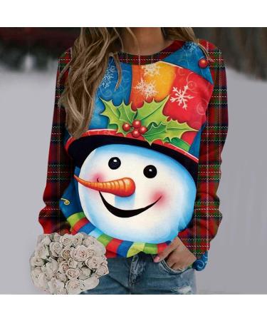 Women's Christmas Snowman and Penguin Print Sweatshirt - Sky Blue XL - Buy Online on SooperMarket.com