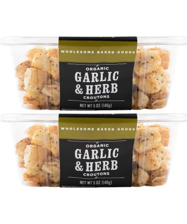 Schwartz Brothers Bakery Garlic & Herb Organic Croutons - 5oz Container (Pack of 2) - Buy Online on SooperMarket.com