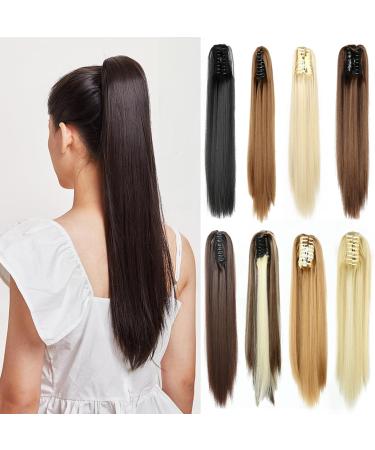 prinfantasy Halo Hair Extension Long Straight Claw on Ponytail Hair Piece Soft Pony Tail Hairpieces Synthetic Red Clip In Ponytail Hair Extensions MW178 GBMW178 22 inch - Buy Online on SooperMarket.com