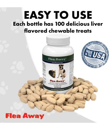 Natural Flea Away Repellent for Dogs and Cats - 100 Chewable Tablets - Buy Online on SooperMarket.com