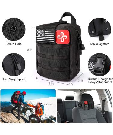Survival Kit: Emergency First Aid Gear, Molle System Compatible, Black - Buy Online on SooperMarket.com