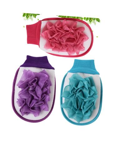 NOLITOY Bath Gloves - 3pcs Exfoliating Body Scrub Mitts for Dead Skin Removal | Double-Sided Shower Gloves - Buy Online on SooperMarket.com