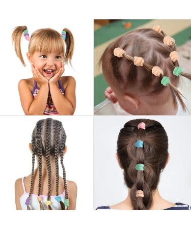 Whaline 120PCS Baby Hair Ties - Multicolor Mini Hair Bands for Girls Infants Toddlers - 2.5cm Diameter - Seamless Hair Elastics ponytail holders (6 Colors) - Buy Online on SooperMarket.com