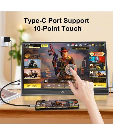 Kenowa 15.6 Touchscreen Portable Monitor - HDR 1920x1080 Eye Care IPS for Raspberry Pi PC Laptop PS4 Xbox | External Monitor with HDMI & USB Type-C - Buy Online on SooperMarket.com