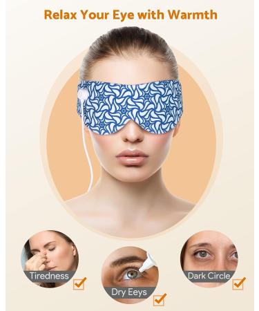Clistofer Heated Eye Mask for Dry Eyes | USB Electric Warming Pad | Reusable Therapy Heat Mask | Graphene Far Infrared | Hot Sleep Mask for Men Women - Buy Online on SooperMarket.com