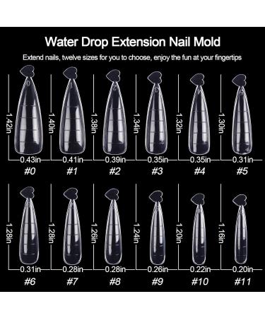 Kalolary 120Pcs Clear Dual Nail System - MOOLD ACYLL Stiletto Nail Extension Tips for Nail Art | 12 Sizes with Scale for Perfect Manicure - Buy Online on SooperMarket.com