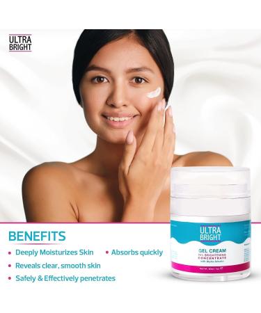 ULTRA BRIGHT Skin Brightening Gel Cream - 1 fl oz / 30 ml - Hydrating & Moisturizing Cream to Even Out Skin Tone - Boost Skin Radiance and Improves skin texture with Alpha Arbutin & Glycerin - Buy Online on SooperMarket.com