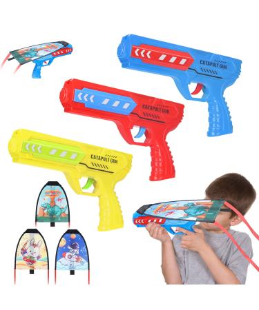 3 pieces of expense dragons aircraft launcher toys aircraft kits glider catapult beach toys for children 3 dragons with a catapult from 3 4 5 6 7 8 years young girls gifts