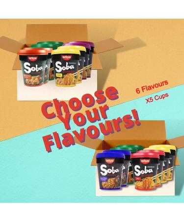 Nissin Soba Classic Pot Noodles Cup Case of 30 | Self Customised Flavours From Wide Range Tastes  - Buy Online on SooperMarket.com