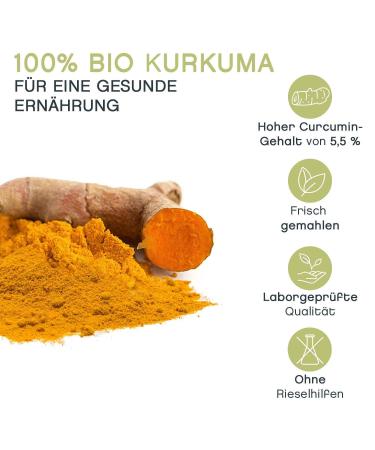 Organic Turmeric - 250g Pure Ground Root - High Curcumin 5.5% | Pfefferdieb - International Shipping Available - Buy Online on SooperMarket.com