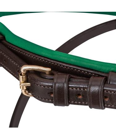 Sunride English Combined Bridle Hawaii with Reins | Adjustable Soft Real Leather | COB Brown/Green - Premium Anatomical Design for Comfort - Buy Online on SooperMarket.com
