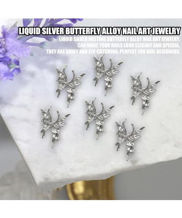 20 Pcs Alloy Butterfly Nail Decorations - 3D Luxury Silver Nail Art Charms for Women & Girls - Perfect Nail Design Accessories - Buy Online on SooperMarket.com